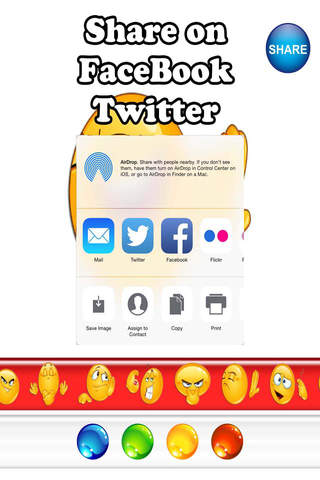 Share your Big Emoticon on Social Networks screenshot 2