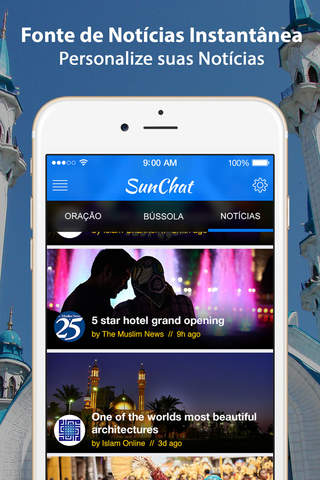 SunChat lite - Qibla Compass, Islamic Prayer Times & News screenshot 3