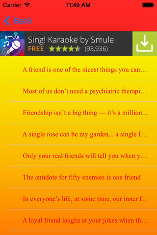 FriendshipStatusQuotes screenshot 2