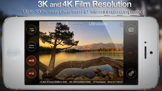 Ultrakam 4k. The Professional Camera App.