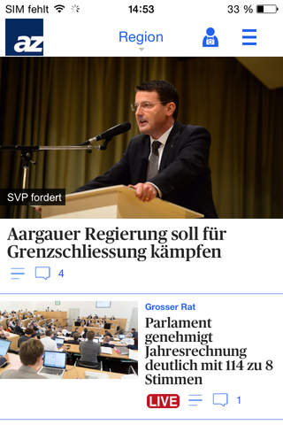 Aargauer Zeitung News screenshot 2