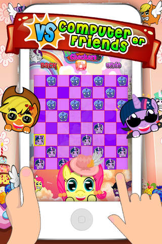 Rainbow Checkers and My Little Friends  " Pony Fat Girls Puzzle World Edition" screenshot 3