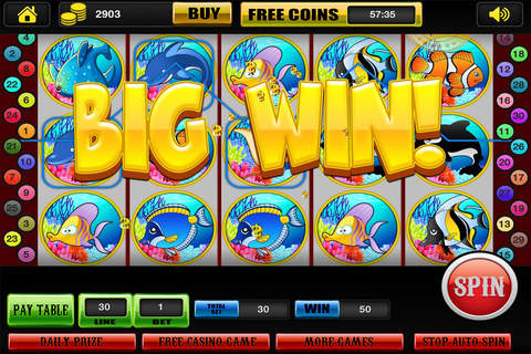 Big Adventure of Fish Slots - Top Gold Jackpots Casino Games Free screenshot 2