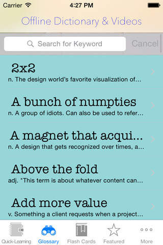 Design Slang: Offline Dictionary of Designers Terms with Flashcard and Video lesson screenshot 3
