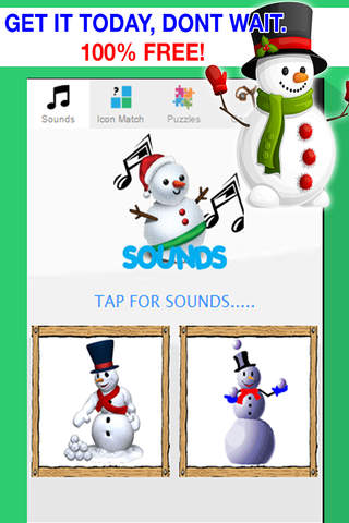 Christmas Snowman Games for Kids - Winter Puzzles and Sounds screenshot 2