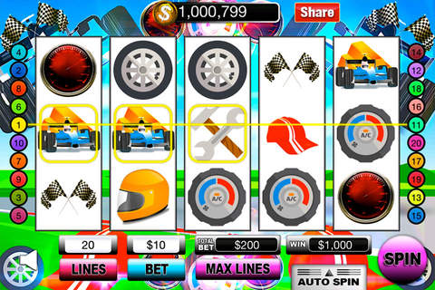 Racing Casino Turbo Slots World Jackpot - Tour Auto Race Free Casino Championship Tunning Slot Machine HD Games Version screenshot 2