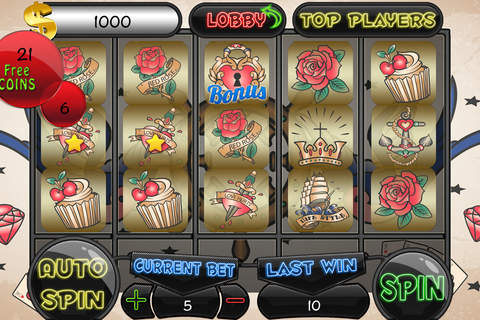 AAA Aage Crazy Tattoos Slots and Roulette & Blackjack screenshot 2