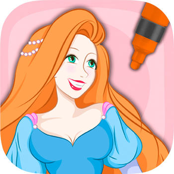Paint and color Princesses –coloring book 娛樂 App LOGO-APP開箱王