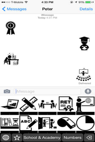 School and Academic Stickers Keyboard: Using Icons to Chat about the School Life screenshot 3