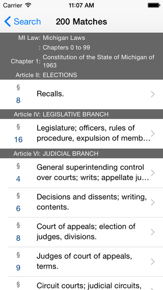 【免費書籍App】MI Law (Michigan Compiled Statutes/Codes)-APP點子