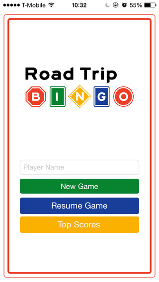Road Trip Bingo Game