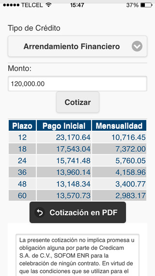 【免費財經App】Cotizador de Financiamiento Credicam-APP點子