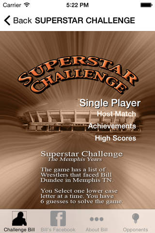 Superstar Challenge Hangman Game featuring Bill Dundee Memphis Opponents screenshot 2