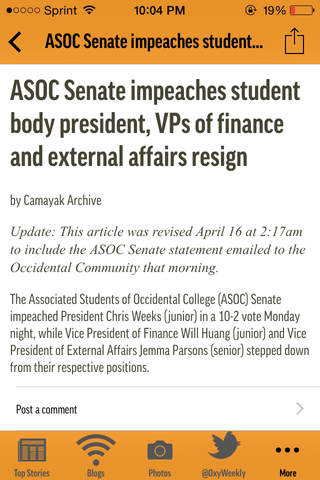 The Occidental Weekly: The Official Newspaper of Occidental College screenshot 3