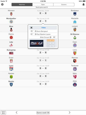 【免費運動App】Ligue 1 - France Football League - PRO version - Check fixtures, results, standings, scorers and videos with one tap only-APP點子