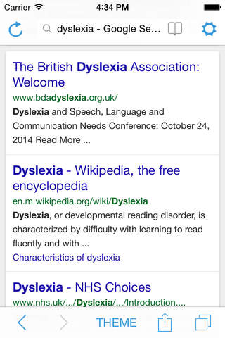 ER Browser - Dyslexia Web Browser screenshot 2