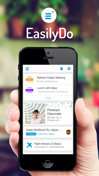 EasilyDo Assistant for Contacts Calendar Email Travel and Receipts