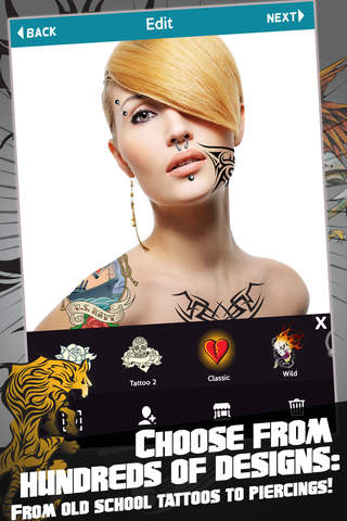 Inked Tattoo Studio - A Tattoo and Piercing Themed Photo Editor tool screenshot 2