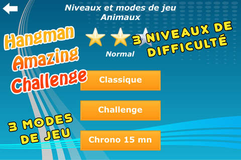 Hangman Amazing Challenge - game with categories of words in English and French screenshot 3