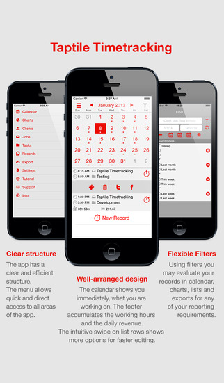 Taptile Timetracking for working hours and your timesheet