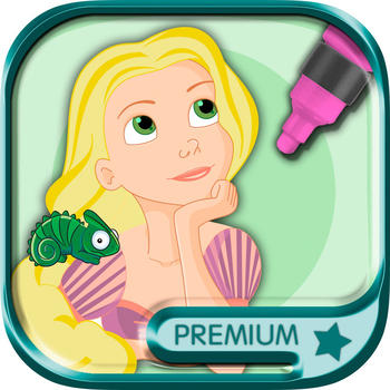 Paint Princess Rapunzel – Drawings of princesses to color - Premium LOGO-APP點子