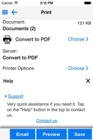 PrintDirect for iPhone screenshot 2