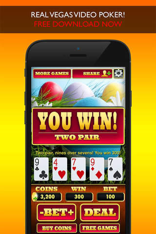 BUNNY VIDEO POKER - Play the Easter Holiday Casino and Card Game for FREE ! screenshot 2