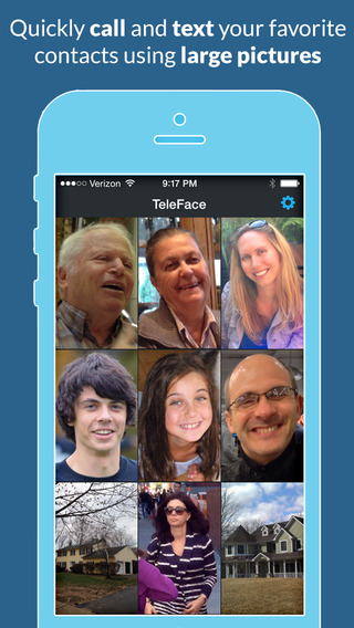 TeleFace - quickly call and text your favorite contacts using large pictures