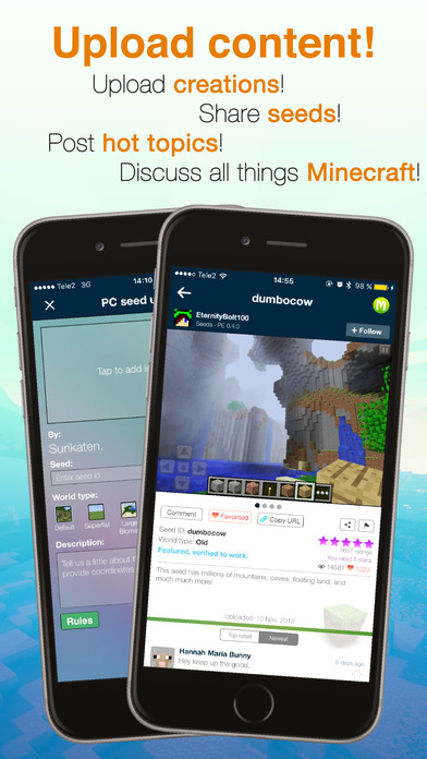 Screenshots of Minecraft Seeds Pro for iPhone