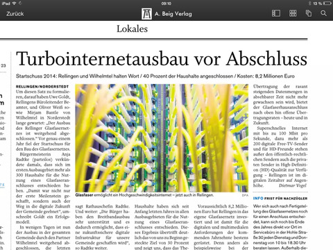 【免費新聞App】A. Beig Zeitung – Ihre 6 lokalen Tageszeitungen aus dem Kreis Pinneberg-APP點子