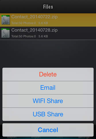 Contacts to vCard Lite screenshot 3
