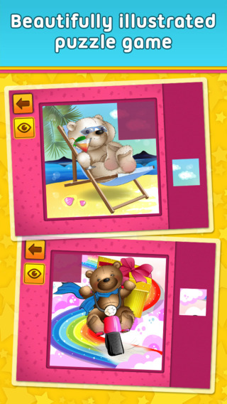 Cute Teddy Bears - puzzle game for little girls boys and preschool kids - Free