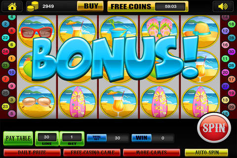AAA Beach Party Double-down Casino Craze - Fun House in Vegas Spin & Win Best Big Prizes Slots Free screenshot 4
