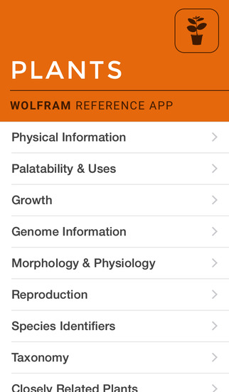 Wolfram Plants Reference App