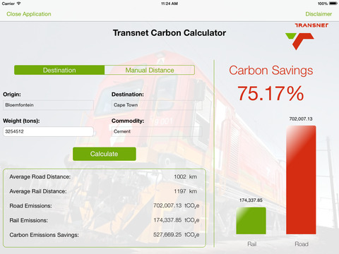 Transnet Carbon Calculator Tablets screenshot 3