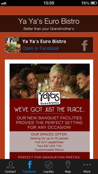 【免費商業App】Ya Ya's Euro Bistro-APP點子