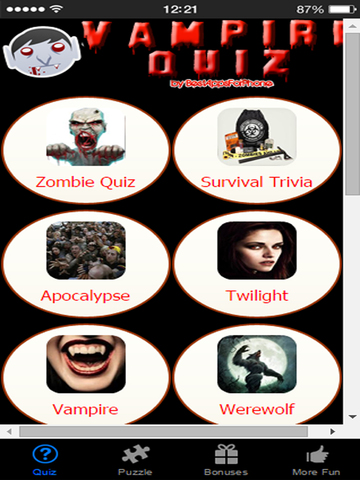 【免費書籍App】Zombie Quiz - Test your Movie IQ about Twilight Vampire and Werewolf with this Trivia Game!-APP點子