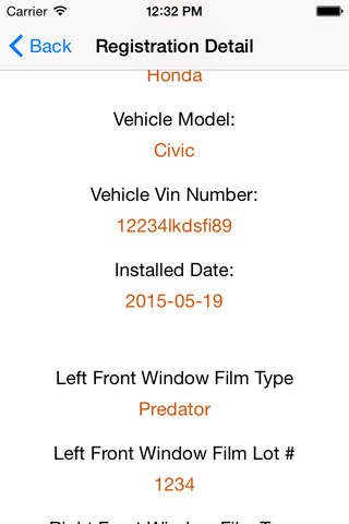 Scorpion Window Film Warranty Registration screenshot 3
