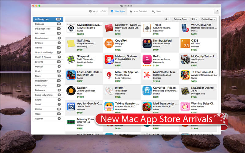 Apps On Sale for Mac 2.1 破解版 - Mac App Store在线销售跟踪
