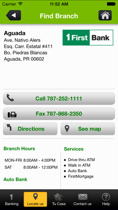 What are some services of First Bank Puerto Rico?