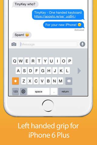 TinyKey - One handed keyboard for iPhone 6 & 6 Plus screenshot 2