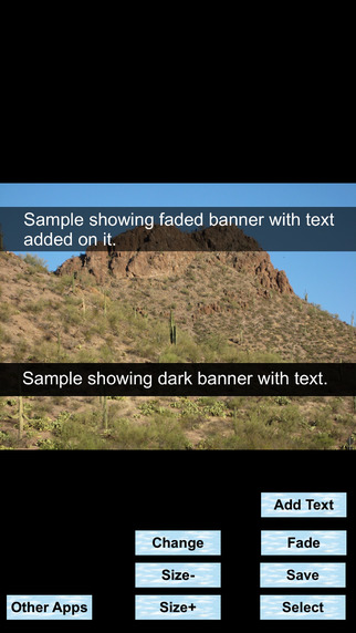 Banner Text - Write your own text caption on any photo and overlay on a banner.