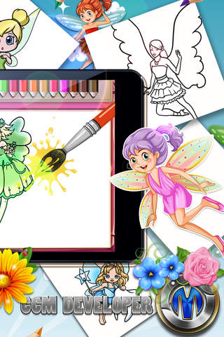 Drawing Desk Fairies : Draw and Paint Creator to Coloring Book Edition screenshot 2