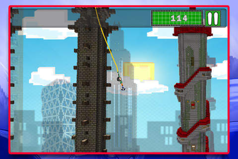 8-Bit Ninja Grappling Hook Swing : Skyscraper Rope Escape FREE screenshot 3