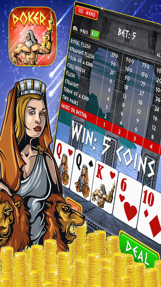 Zeus Heaven Video Poker PRO - The Vegas Way Lucky Gold Casino Jackpot Game