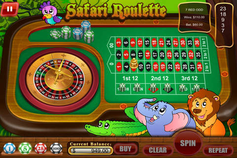 Animal Kingdom Safari Style Roulette Wild-life Casino Games Pro Games