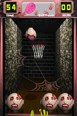 Basketball Free Throw: Cool Zombie Heads Free screenshot 3