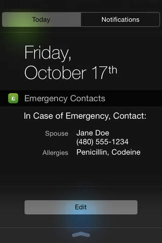 Emergency Contacts, an ICE Widget screenshot 2