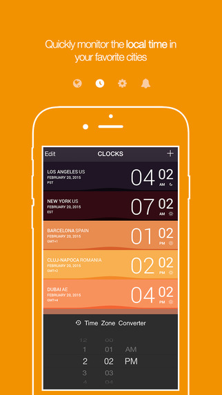 【免費生產應用App】Clocks the world clock with time zones converter, widgets & local alarms-APP點子