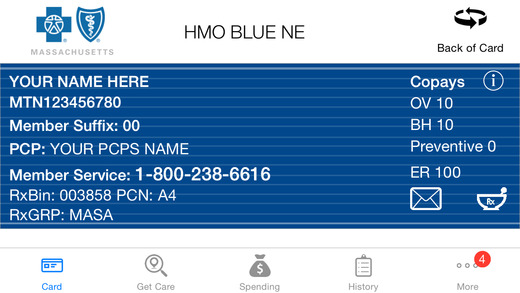 Blue Cross and Blue Shield of Massachusetts Mobile Card